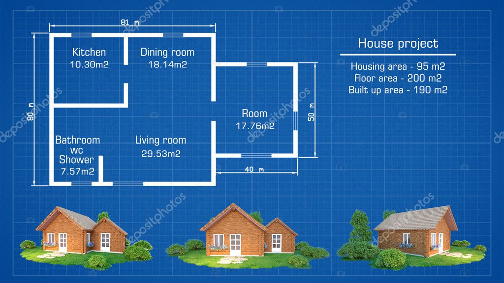 Plan De La Casa Con La Ilustración De Casa De Madera De