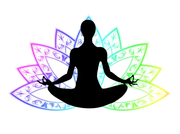 Yoga meditation sitting in lotus posture — Stock Photo, Image