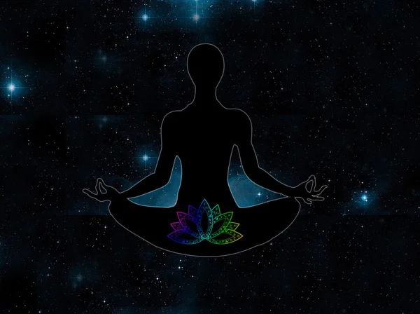 Yoga meditation sitter i lotus posture — Stockfoto
