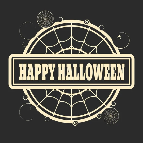 Timbro con felice testo di Halloween — Vettoriale Stock