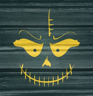 Şeytani kahkaha ile kafatası doodle