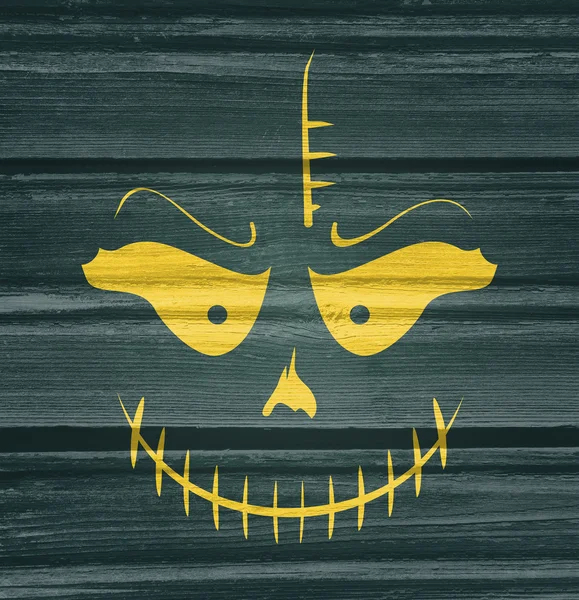 Şeytani kahkaha ile kafatası doodle — Stok fotoğraf