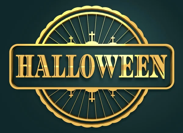 Graverade stämpel med Halloween text — Stockfoto