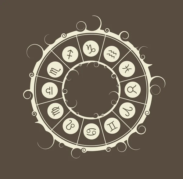Símbolos de astrologia em círculo —  Vetores de Stock