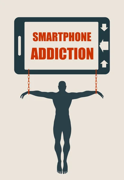 Smartphone závislost. špatný životní styl koncept. — Stockový vektor