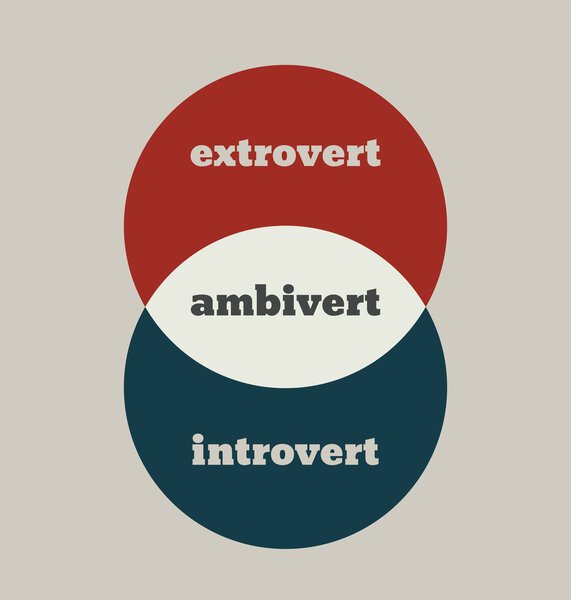 extrovert, ambivert and introvert metaphor