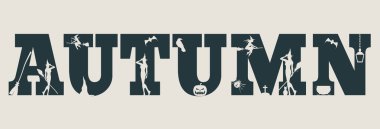 Sonbahar word ve onlara siluetleri