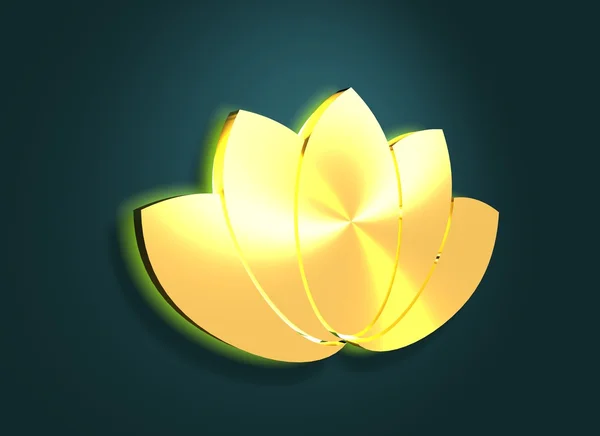 Goldene Lotusblume Symbol — Stockfoto