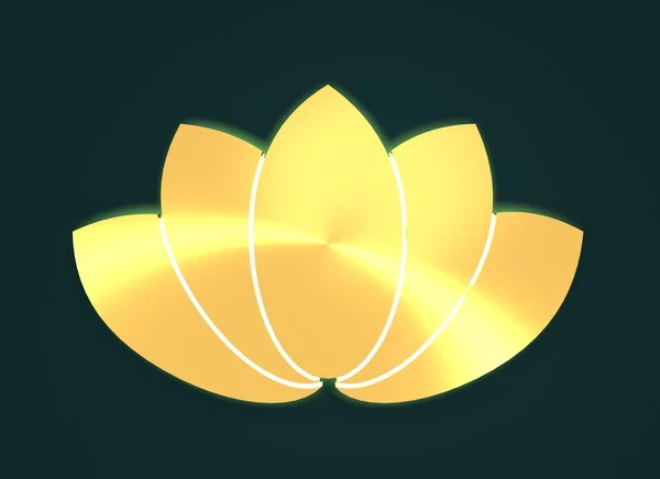 Golden lotus flower symbol — Stock Photo, Image