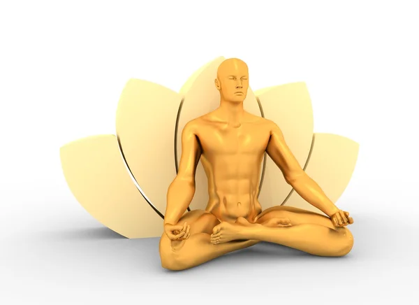 Muscular man meditation. — Stock Photo, Image