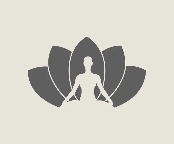 Žena a lotus flower siluety. — Stockový vektor