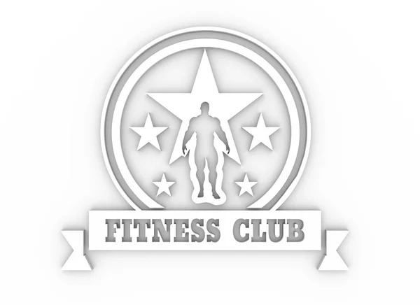 Muscular man posing. Bodybuilding coat of arms — Stock Photo, Image