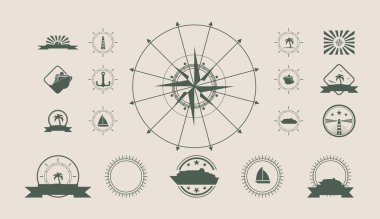 vektör seyahat amblem ve tasarım öğeleri kümesi