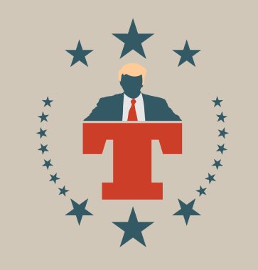 Donald Trump alıntı ile adam düz simgesi