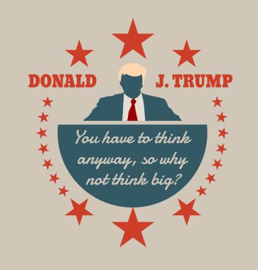 Donald Trump alıntı ile adam düz simgesi