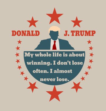 Donald Trump alıntı ile adam düz simgesi