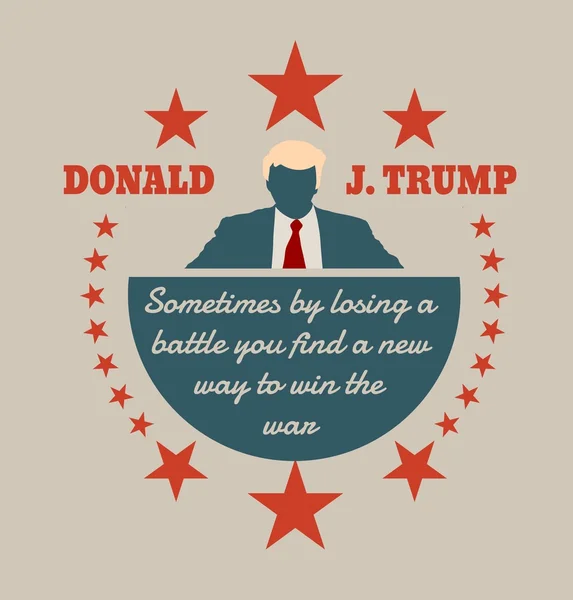 Icône plate homme avec citation Donald Trump — Image vectorielle