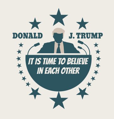 Donald Trump alıntı ile adam düz simgesi