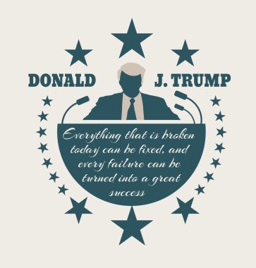 Donald Trump alıntı ile adam düz simgesi
