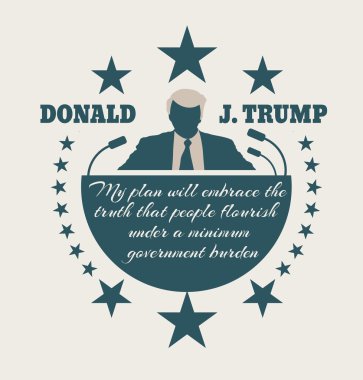 Donald Trump alıntı ile adam düz simgesi