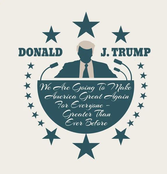 Man flat icon with Donald Trump quote — Stock Vector