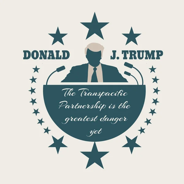 Άνθρωπος επίπεδη εικόνα με Donald Trump παράθεση — Διανυσματικό Αρχείο