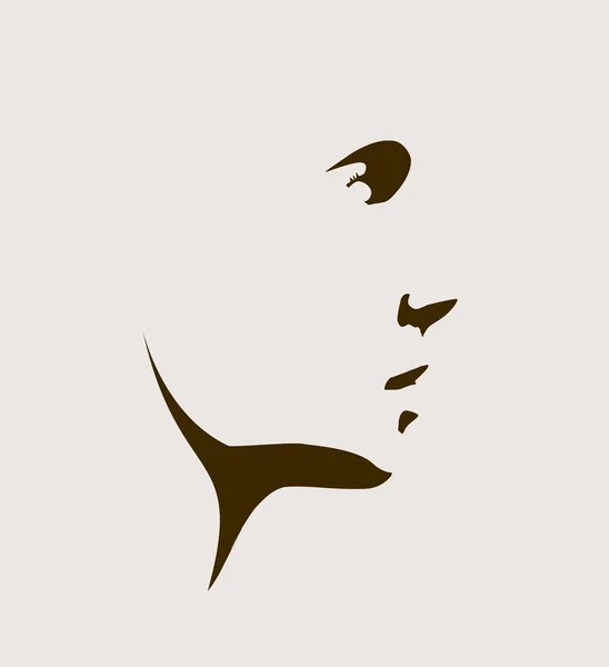 Silueta de cabeza. Vista del perfil facial . — Vector de stock