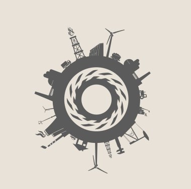 Sektöre bağlı siluetlerle çember