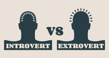 extrovert and introvert metaphor clipart