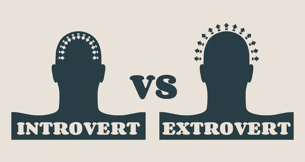 Extrovert ja introvert metafora — vektorikuva
