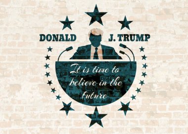 Donald Trump alıntı ile adam düz simgesi