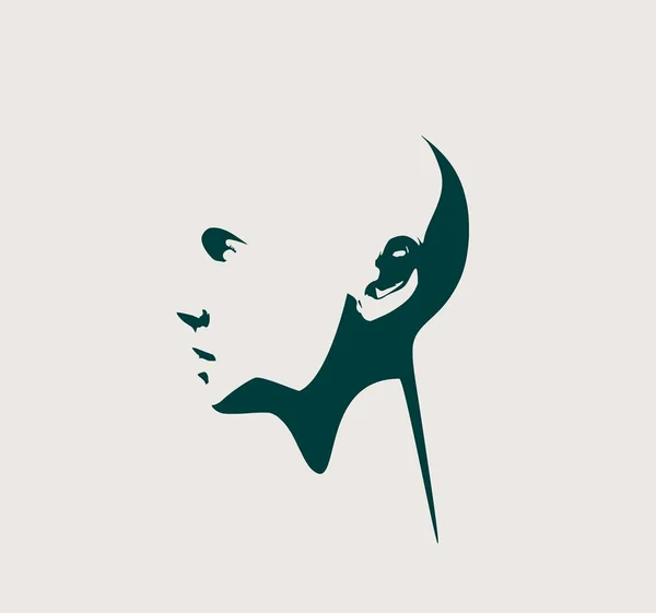 Head silhouette. Face profile view. — Stock Vector