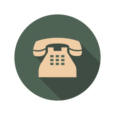 Retro telefon uzun gölgeler simgesiyle