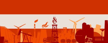 Enerji ve güç Icons set. Başlık banner