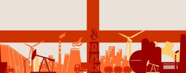 Enerji ve güç Icons set. Başlık banner