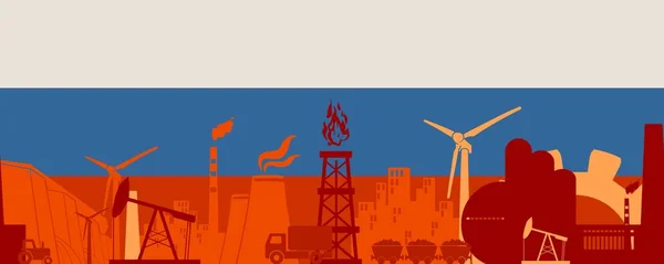 Conjunto de iconos de Energía y Energía. Banner de encabezado — Vector de stock