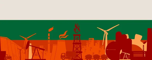 Conjunto de iconos de Energía y Energía. Banner de encabezado — Archivo Imágenes Vectoriales