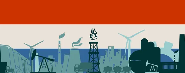 Conjunto de ícones de energia e energia. Banner de cabeçalho — Vetor de Stock