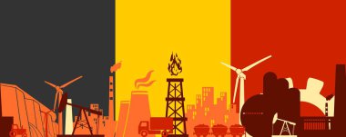 Enerji ve güç Icons set. Başlık banner