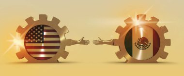 Web Banner, Header düzeni şablonu. Politik ve ekonomik ABD ve Meksika arasında bir ilişki