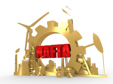 Energy and Power icons set with NAFTA text clipart