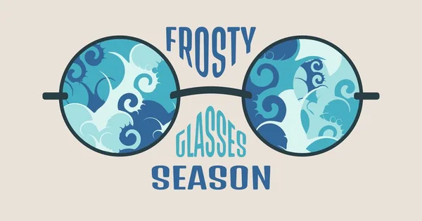 Морозні окуляри та відносний текст — стоковий вектор