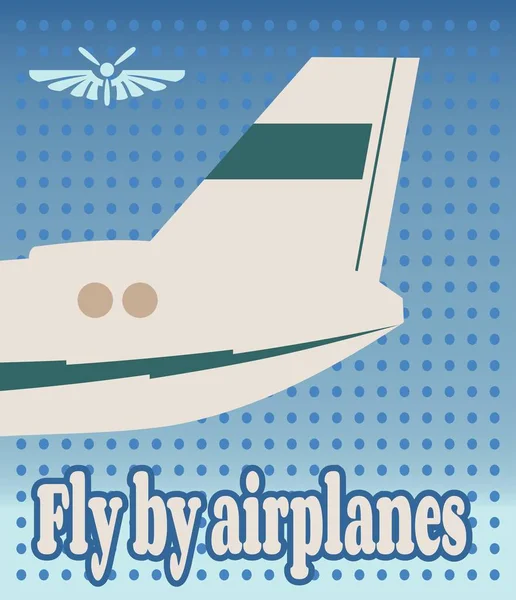 Вертикальний банер із зображенням хвоста літака — стоковий вектор