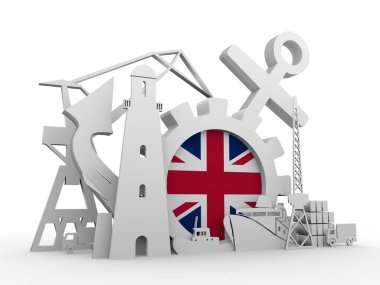 Kargo bağlantı noktası göreli Icons set.