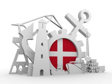 Kargo bağlantı noktası göreli Icons set.