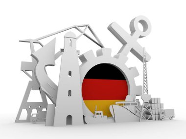 Kargo bağlantı noktası göreli Icons set.