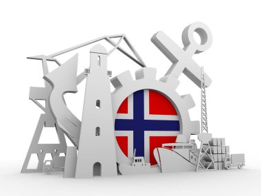 Kargo bağlantı noktası göreli Icons set.