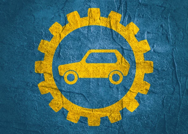 Bil-ikonen i Gear — Stockfoto