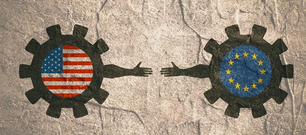 Bannery, nagłówek szablonu układu. Polityczne i ekonomiczne relacji między Usa i Europy — Zdjęcie stockowe
