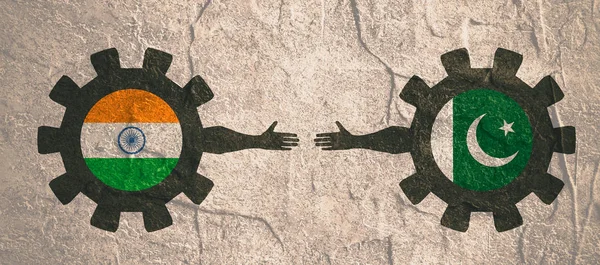 Web Banner, κεφαλίδα πρότυπο διάταξης. Πολιτικό και οικονομική σχέση μεταξύ Ινδίας και Πακιστάν — Φωτογραφία Αρχείου